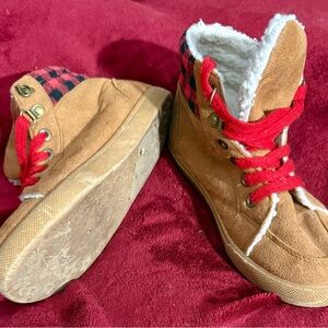 Fabkids Tan and Red Kids Boots